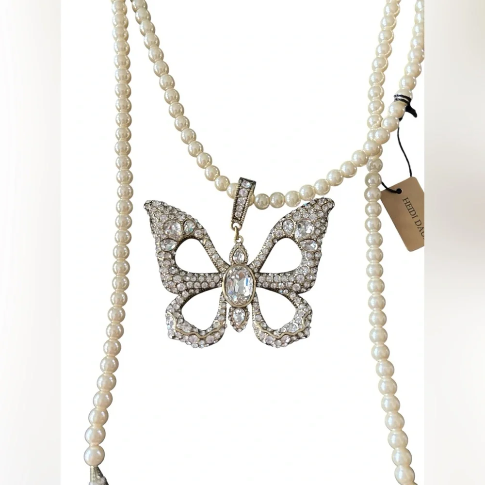 Heidi Daus Monarch Magic Pearl Necklace and Earring Set NWT - Picture 8 of 9